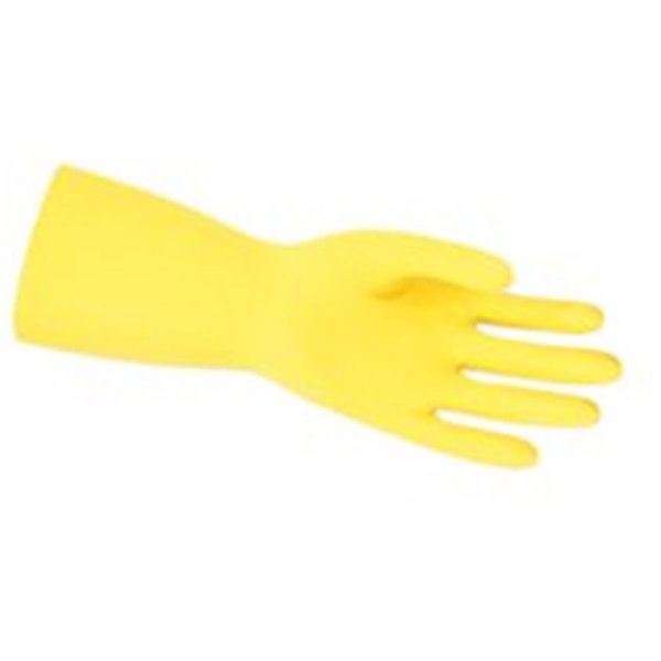 Eat-In Unsupported Latex Gloves, 9 - 9.5, Latex, Yellow EA2477056